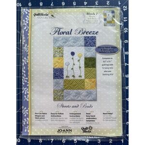 Joann‎ Quilt Blocks Collection 2008 Floral Breeze Block 7 Kit SHOOTS AND BUDS